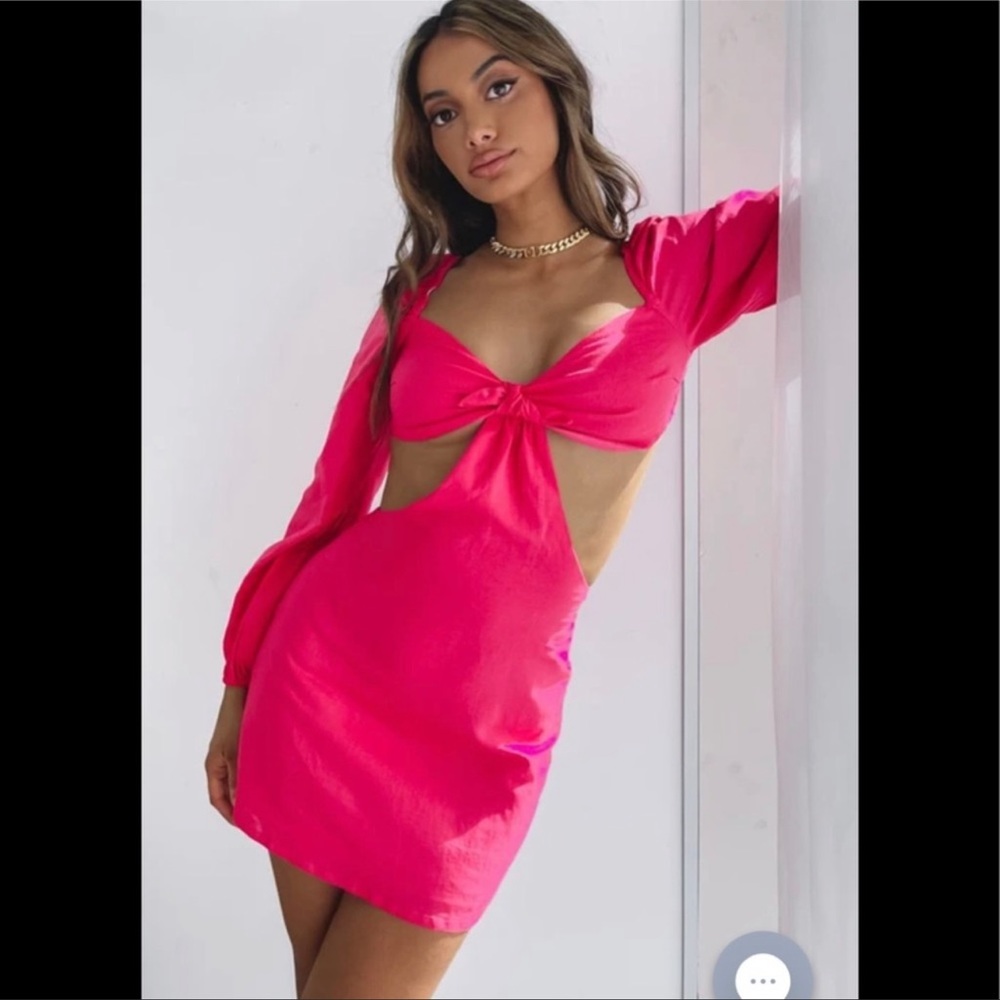 NWT Beginning Boutique Evylon Linen Mini Dress - Picture 2 of 12